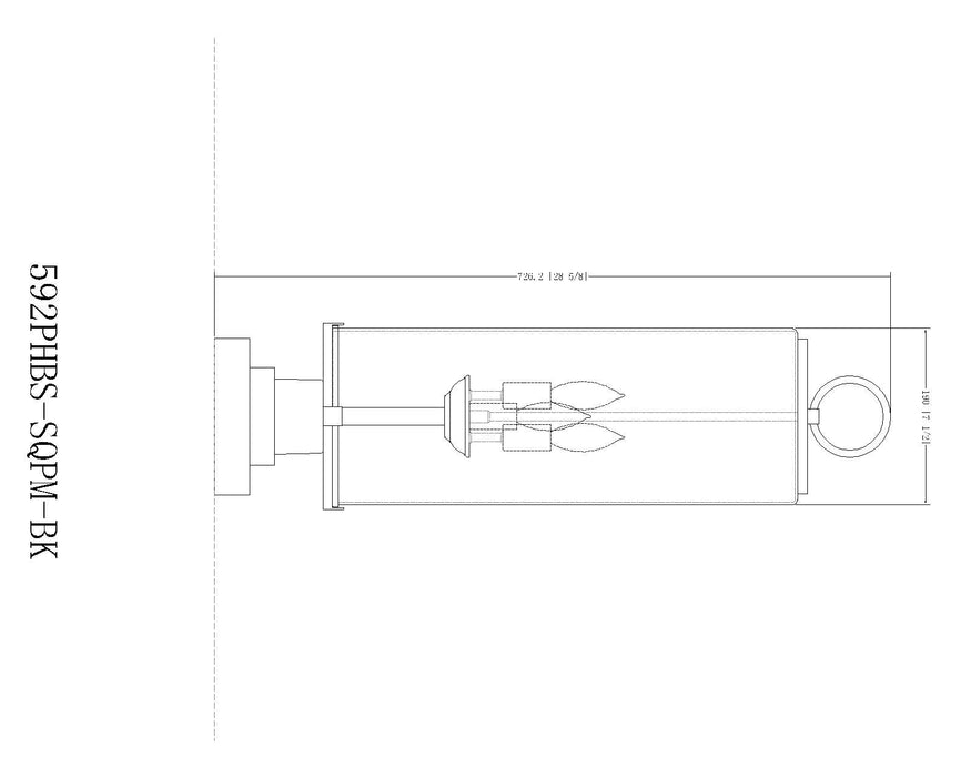 Outdoor Pier Mounted Fixture Z-Lite 592PHBS-SQPM-BK Black Sana 3 Light Outdoor Pier Mounted Fixture Z-Lite