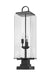 Outdoor Pier Mounted Fixture Z-Lite 592PHBS-SQPM-BK Black Sana 3 Light Outdoor Pier Mounted Fixture Z-Lite
