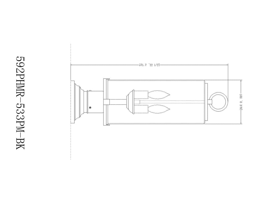 Outdoor Pier Mounted Fixture Z-Lite 592PHMR-533PM-BK Black Sana 2 Light Outdoor Pier Mounted Fixture Z-Lite
