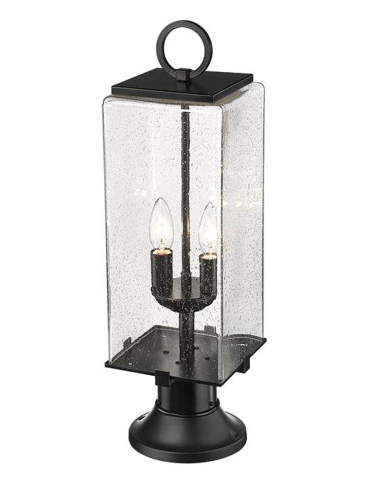 Outdoor Pier Mounted Fixture Z-Lite 592PHMR-553PM-BK Black Sana 2 Light Outdoor Pier Mounted Fixture Z-Lite
