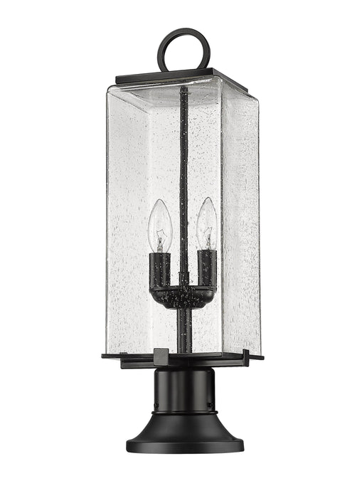 Outdoor Pier Mounted Fixture Z-Lite 592PHMR-553PM-BK Black Sana 2 Light Outdoor Pier Mounted Fixture Z-Lite