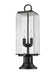 Outdoor Pier Mounted Fixture Z-Lite 592PHMR-553PM-BK Black Sana 2 Light Outdoor Pier Mounted Fixture Z-Lite