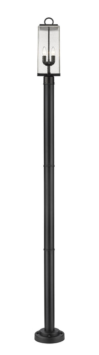 Outdoor Post Mounted Fixture Z-Lite 592PHMR-567P-BK Black Sana 2 Light Outdoor Post Mounted Fixture Z-Lite