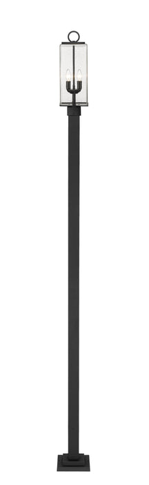 Outdoor Post Mounted Fixture Z-Lite 592PHMS-536P-BK Black Sana 2 Light Outdoor Post Mounted Fixture Z-Lite