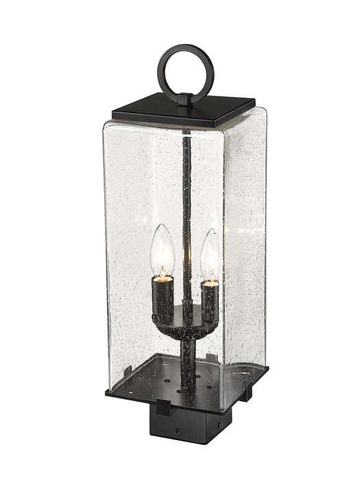Outdoor Post Mount Fixture Z-Lite 592PHMS-BK Black Sana 2 Light Outdoor Post Mount Fixture Z-Lite
