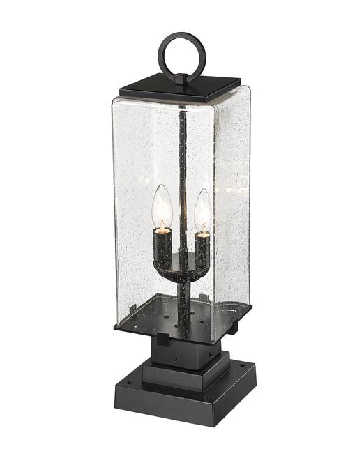 Outdoor Pier Mounted Fixture Z-Lite 592PHMS-SQPM-BK Black Sana 2 Light Outdoor Pier Mounted Fixture Z-Lite