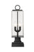 Outdoor Pier Mounted Fixture Z-Lite 592PHMS-SQPM-BK Black Sana 2 Light Outdoor Pier Mounted Fixture Z-Lite