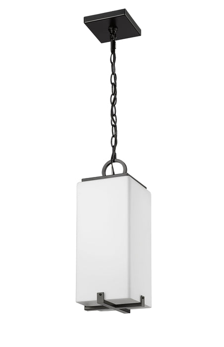 Outdoor Chain Mount Ceiling Fixture Z-Lite 593CHM-BK Black Sana 1 Light Outdoor Chain Mount Ceiling Fixture Z-Lite