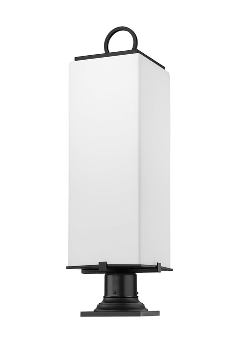 Outdoor Pier Mounted Fixture Z-Lite 593PHBR-533PM-BK Black Sana 3 Light Outdoor Pier Mounted Fixture Z-Lite