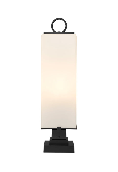 Outdoor Pier Mounted Fixture Z-Lite 593PHBS-SQPM-BK Black Sana 3 Light Outdoor Pier Mounted Fixture Z-Lite