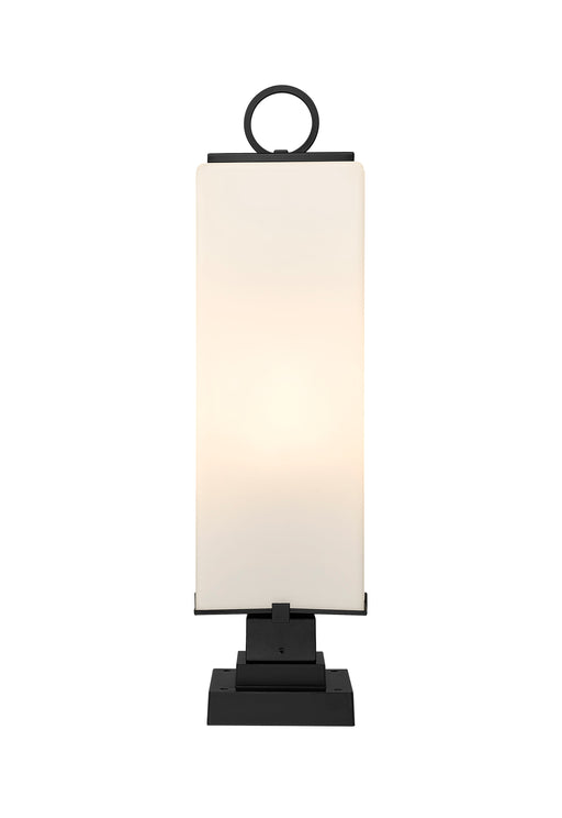 Outdoor Pier Mounted Fixture Z-Lite 593PHBS-SQPM-BK Black Sana 3 Light Outdoor Pier Mounted Fixture Z-Lite