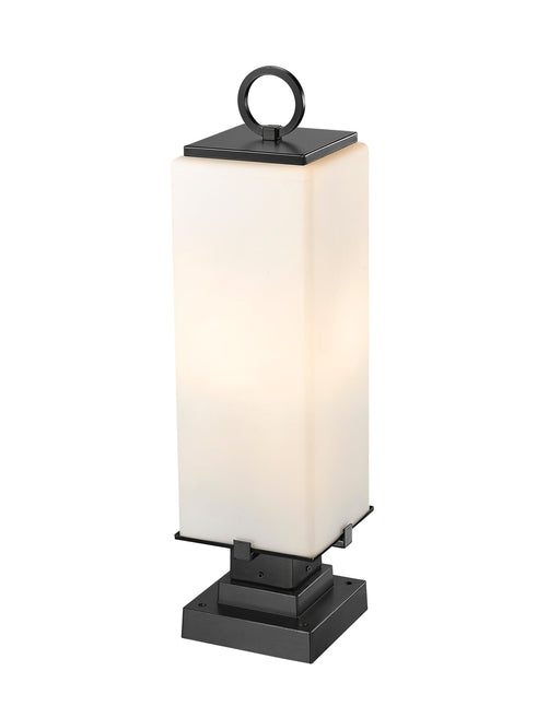 Outdoor Pier Mounted Fixture Z-Lite 593PHBS-SQPM-BK Black Sana 3 Light Outdoor Pier Mounted Fixture Z-Lite