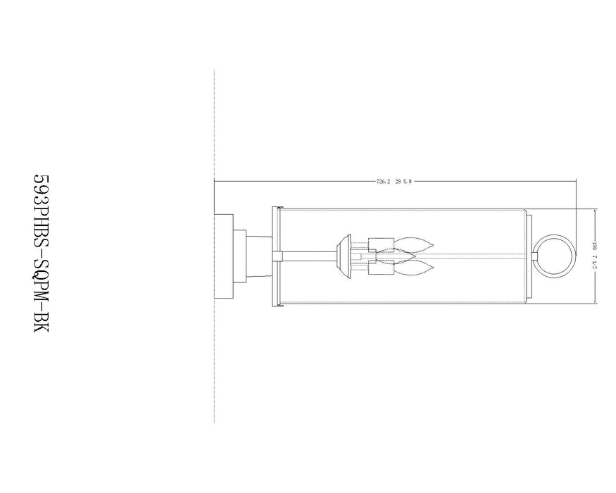 Outdoor Pier Mounted Fixture Z-Lite 593PHBS-SQPM-BK Black Sana 3 Light Outdoor Pier Mounted Fixture Z-Lite