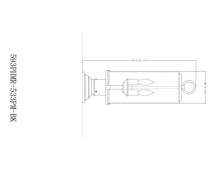Outdoor Pier Mounted Fixture Z-Lite 593PHMR-533PM-BK Black Sana 2 Light Outdoor Pier Mounted Fixture Z-Lite