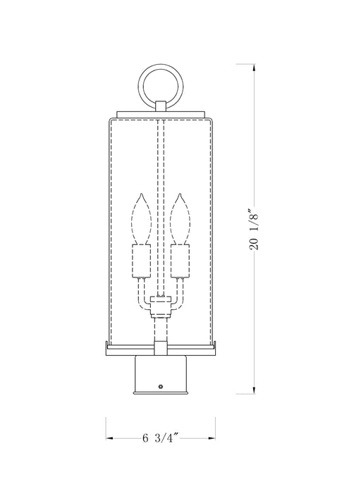 Outdoor Post Mount Fixture Z-Lite 593PHMR-BK Black Sana 2 Light Outdoor Post Mount Fixture Z-Lite