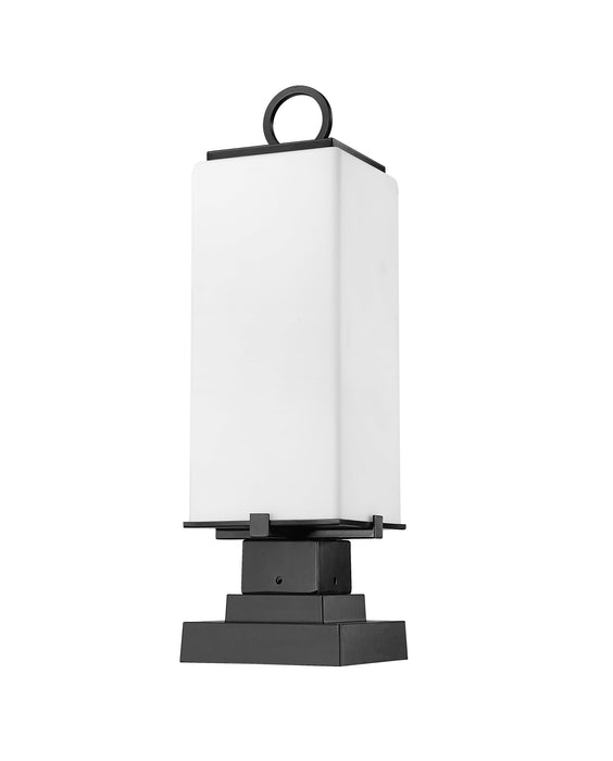Outdoor Pier Mounted Fixture Z-Lite 593PHMS-SQPM-BK Black Sana 2 Light Outdoor Pier Mounted Fixture Z-Lite