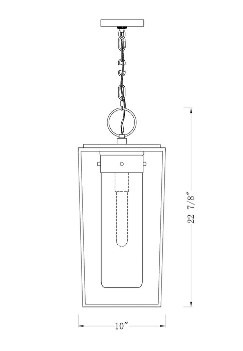 Outdoor Chain Mount Ceiling Fixture Z-Lite 594CHB-BK Black Sheridan 1 Light Outdoor Chain Mount Ceiling Fixture Z-Lite