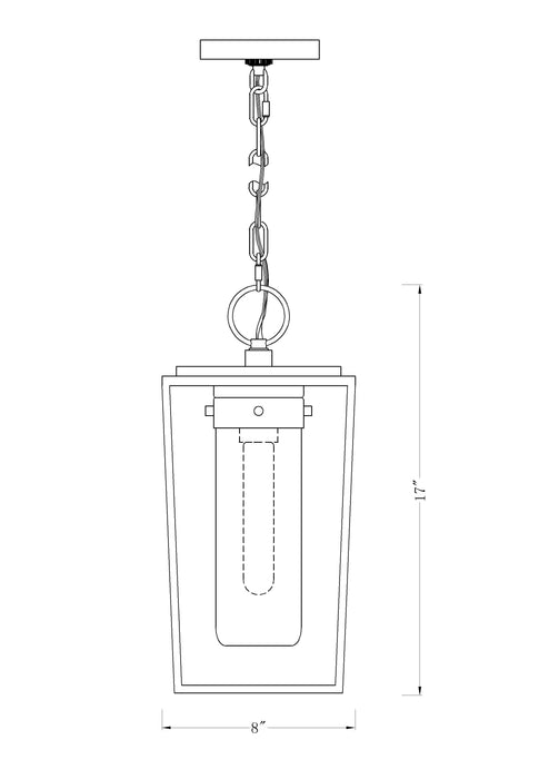 Outdoor Chain Mount Ceiling Fixture Z-Lite 594CHM-BK Black Sheridan 1 Light Outdoor Chain Mount Ceiling Fixture Z-Lite