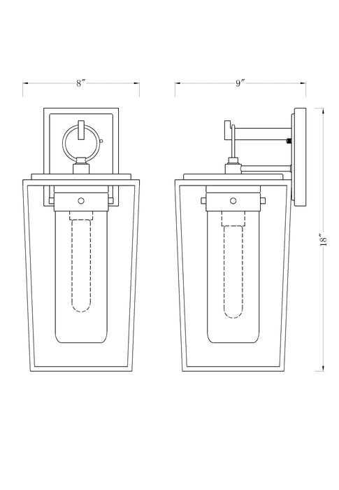 Outdoor Wall Light Z-Lite 594M-BK Black Sheridan 1 Light Outdoor Wall Light Z-Lite