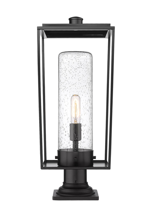 Outdoor Pier Mounted Fixture Z-Lite 594PHBR-533PM-BK Black Sheridan 1 Light Outdoor Pier Mounted Fixture Z-Lite