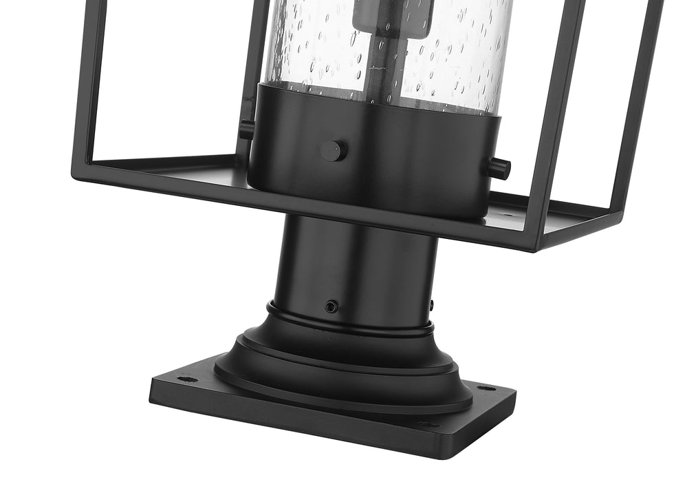 Outdoor Pier Mounted Fixture Z-Lite 594PHBR-533PM-BK Black Sheridan 1 Light Outdoor Pier Mounted Fixture Z-Lite