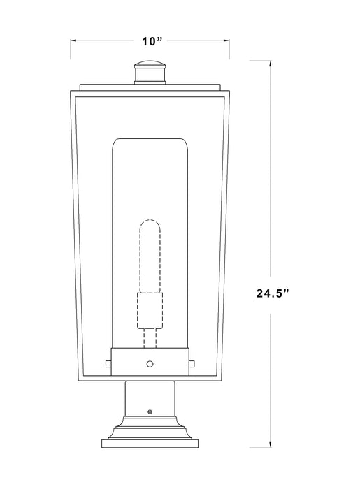 Outdoor Pier Mounted Fixture Z-Lite 594PHBR-533PM-BK Black Sheridan 1 Light Outdoor Pier Mounted Fixture Z-Lite
