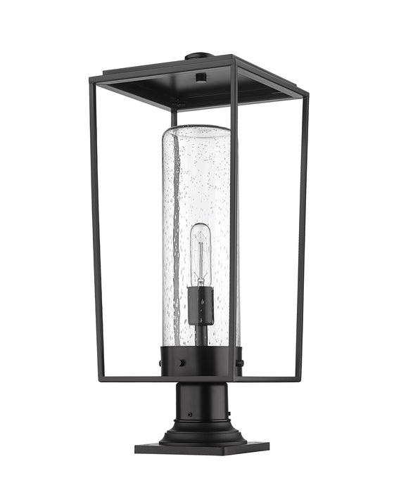 Outdoor Pier Mounted Fixture Z-Lite 594PHBR-533PM-BK Black Sheridan 1 Light Outdoor Pier Mounted Fixture Z-Lite