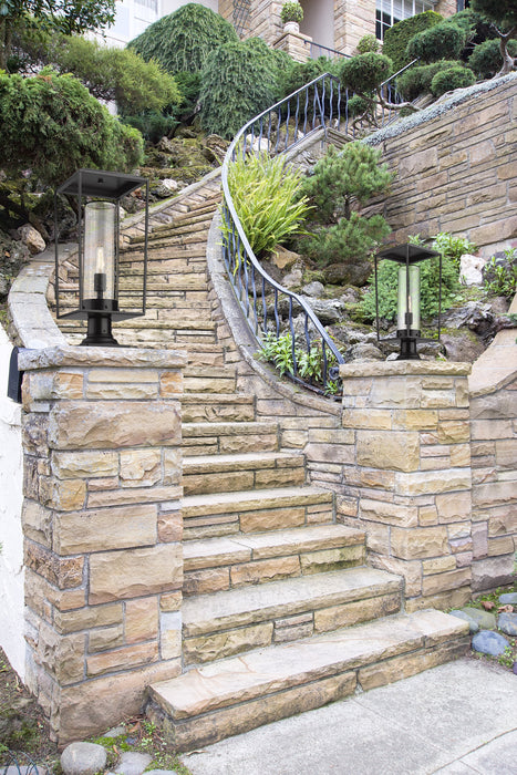 Outdoor Pier Mounted Fixture Z-Lite 594PHBR-533PM-BK Black Sheridan 1 Light Outdoor Pier Mounted Fixture Z-Lite