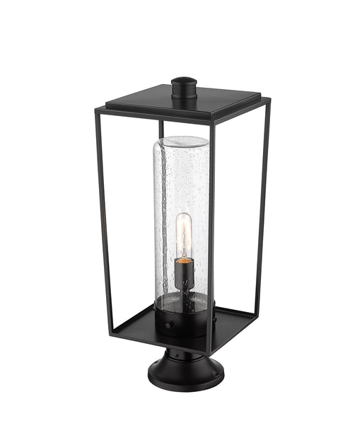Outdoor Pier Mounted Fixture Z-Lite 594PHBR-553PM-BK Black Sheridan 1 Light Outdoor Pier Mounted Fixture Z-Lite