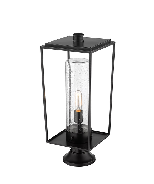 Outdoor Pier Mounted Fixture Z-Lite 594PHBR-553PM-BK Black Sheridan 1 Light Outdoor Pier Mounted Fixture Z-Lite