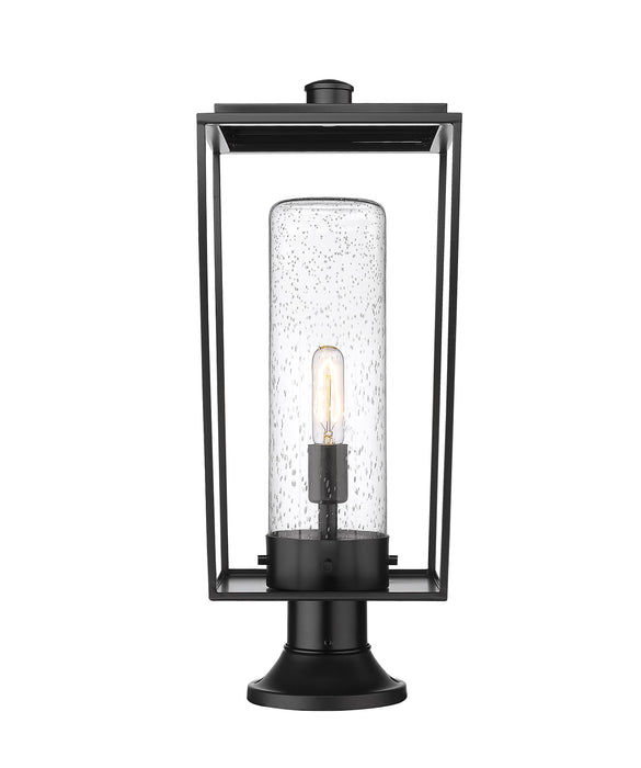 Outdoor Pier Mounted Fixture Z-Lite 594PHBR-553PM-BK Black Sheridan 1 Light Outdoor Pier Mounted Fixture Z-Lite