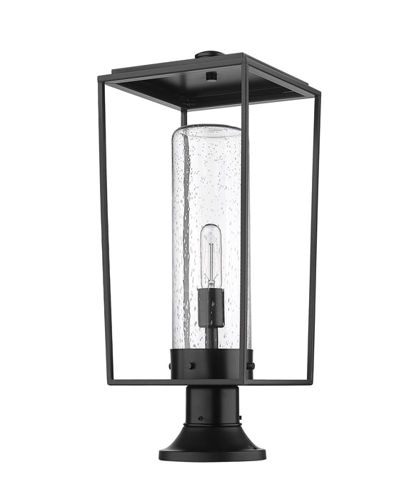 Outdoor Pier Mounted Fixture Z-Lite 594PHBR-553PM-BK Black Sheridan 1 Light Outdoor Pier Mounted Fixture Z-Lite