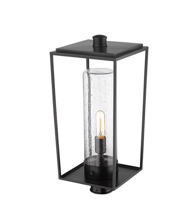 Outdoor Post Mount Fixture Z-Lite 594PHBR-BK Black Sheridan 1 Light Outdoor Post Mount Fixture Z-Lite