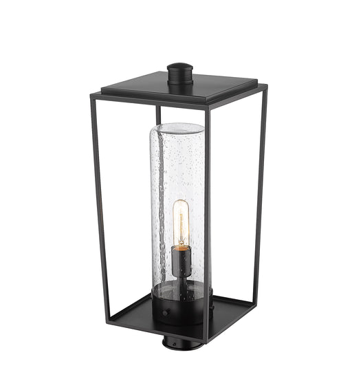 Outdoor Post Mount Fixture Z-Lite 594PHBR-BK Black Sheridan 1 Light Outdoor Post Mount Fixture Z-Lite