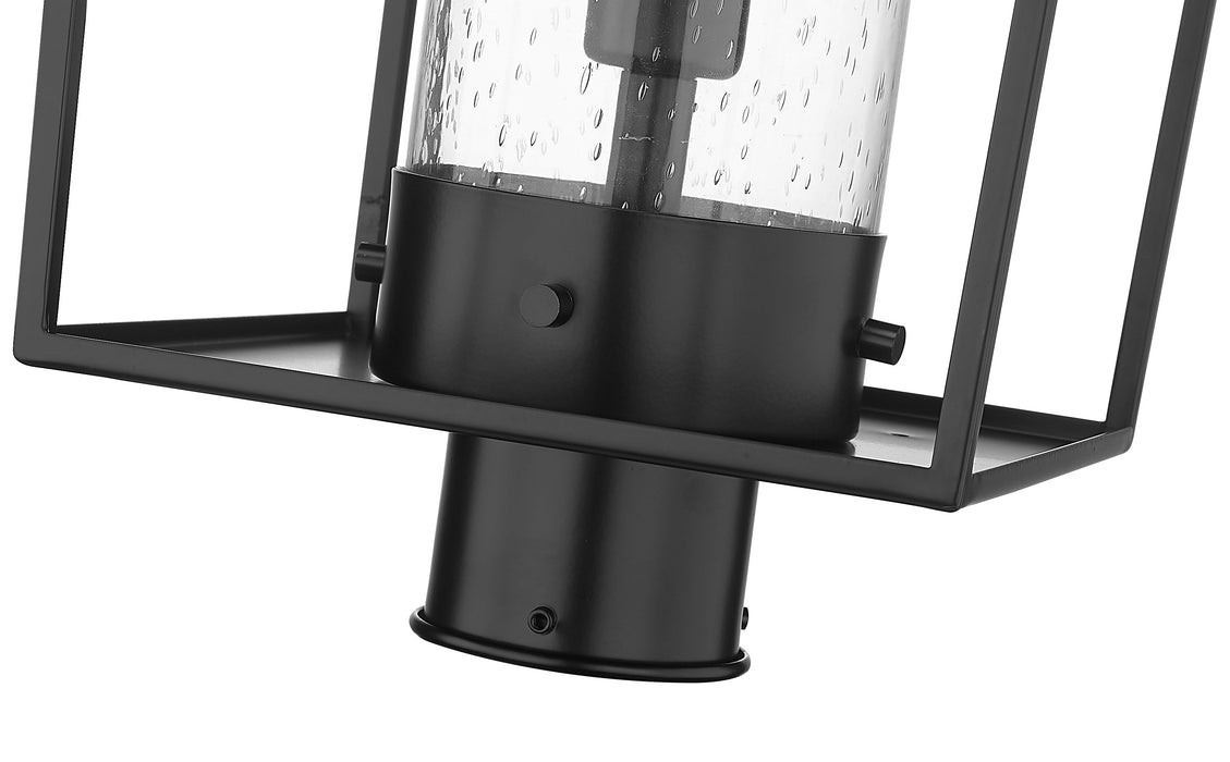 Outdoor Post Mount Fixture Z-Lite 594PHBR-BK Black Sheridan 1 Light Outdoor Post Mount Fixture Z-Lite