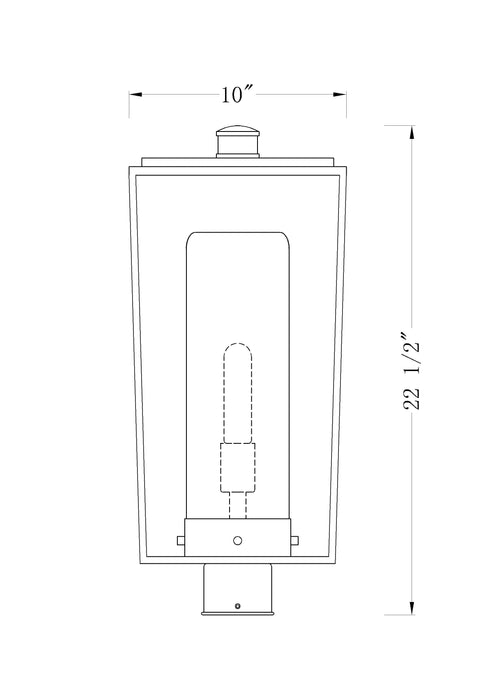 Outdoor Post Mount Fixture Z-Lite 594PHBR-BK Black Sheridan 1 Light Outdoor Post Mount Fixture Z-Lite
