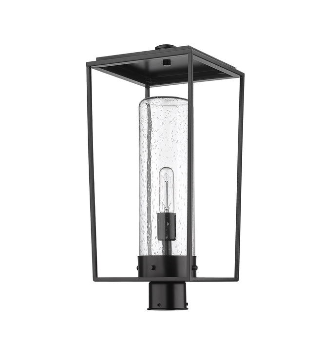 Outdoor Post Mount Fixture Z-Lite 594PHBR-BK Black Sheridan 1 Light Outdoor Post Mount Fixture Z-Lite