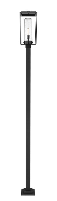 Outdoor Post Mounted Fixture Z-Lite 594PHBS-536P-BK Black Sheridan 1 Light Outdoor Post Mounted Fixture Z-Lite