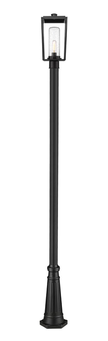 Outdoor Post Mounted Fixture Z-Lite 594PHMR-519P-BK Black Sheridan 1 Light Outdoor Post Mounted Fixture Z-Lite
