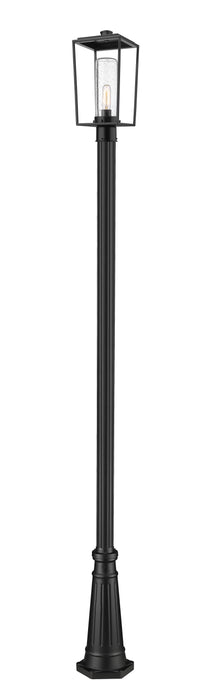 Outdoor Post Mounted Fixture Z-Lite 594PHMR-519P-BK Black Sheridan 1 Light Outdoor Post Mounted Fixture Z-Lite