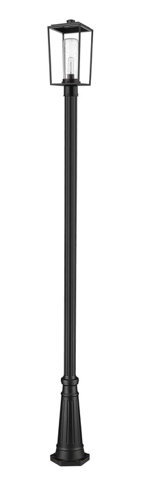 Outdoor Post Mounted Fixture Z-Lite 594PHMR-519P-BK Black Sheridan 1 Light Outdoor Post Mounted Fixture Z-Lite
