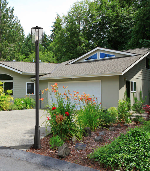 Outdoor Post Mounted Fixture Z-Lite 594PHMR-519P-BK Black Sheridan 1 Light Outdoor Post Mounted Fixture Z-Lite