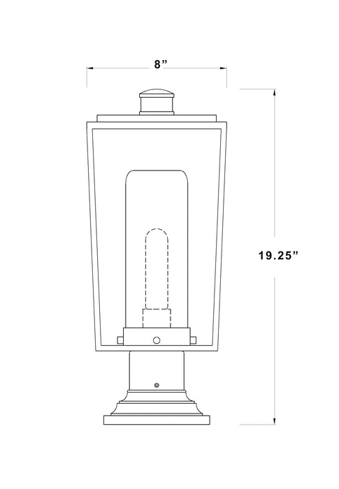 Outdoor Pier Mounted Fixture Z-Lite 594PHMR-533PM-BK Black Sheridan 1 Light Outdoor Pier Mounted Fixture Z-Lite