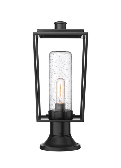 Outdoor Pier Mounted Fixture Z-Lite 594PHMR-553PM-BK Black Sheridan 1 Light Outdoor Pier Mounted Fixture Z-Lite