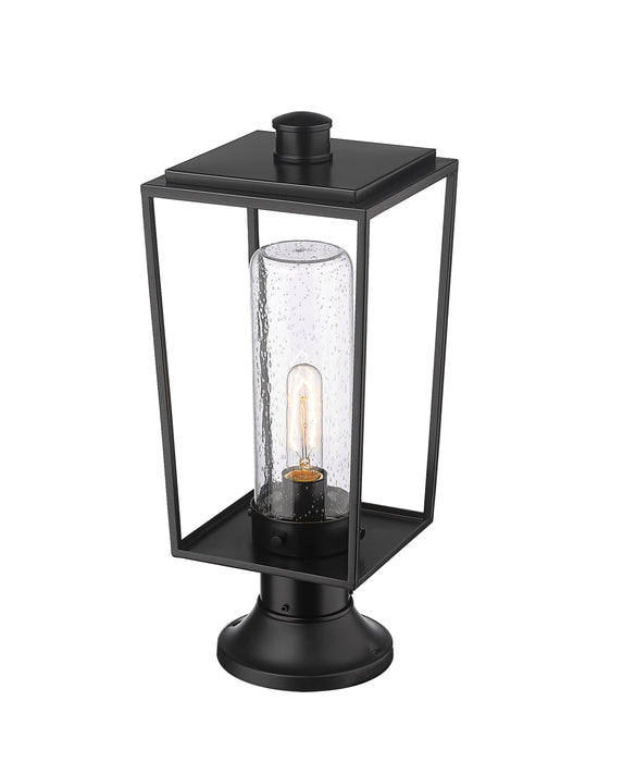 Outdoor Pier Mounted Fixture Z-Lite 594PHMR-553PM-BK Black Sheridan 1 Light Outdoor Pier Mounted Fixture Z-Lite