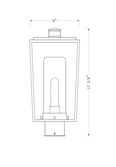 Outdoor Post Mount Fixture Z-Lite 594PHMR-BK Black Sheridan 1 Light Outdoor Post Mount Fixture Z-Lite