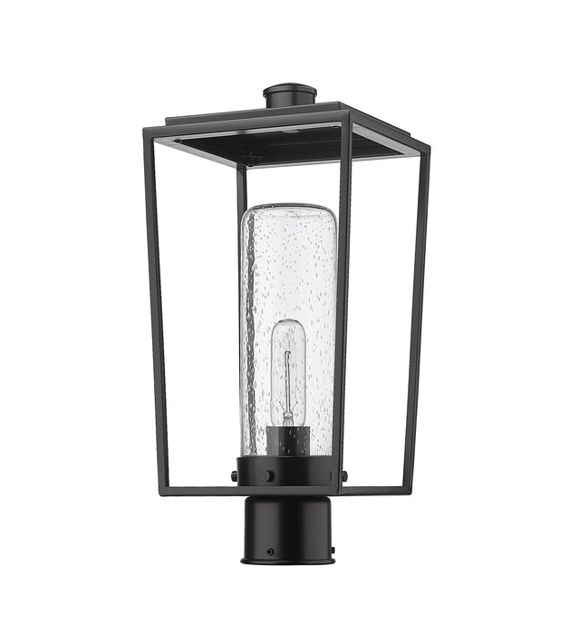 Outdoor Post Mount Fixture Z-Lite 594PHMR-BK Black Sheridan 1 Light Outdoor Post Mount Fixture Z-Lite