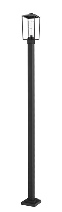 Outdoor Post Mounted Fixture Z-Lite 594PHMS-536P-BK Black Sheridan 1 Light Outdoor Post Mounted Fixture Z-Lite