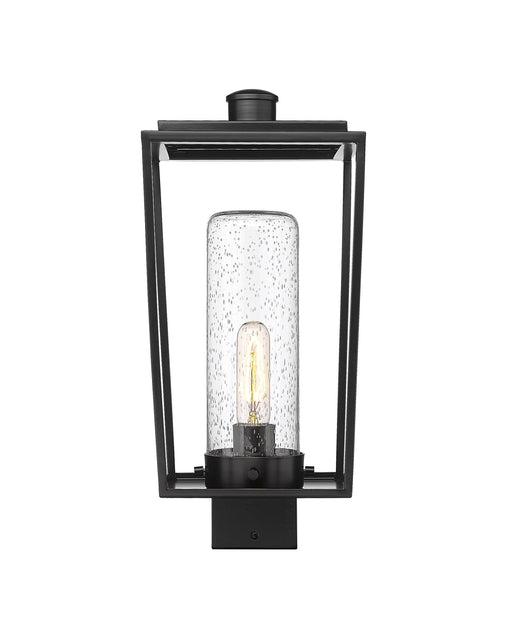 Outdoor Post Mount Fixture Z-Lite 594PHMS-BK Black Sheridan 1 Light Outdoor Post Mount Fixture Z-Lite