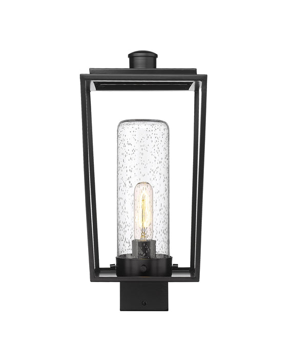 Outdoor Post Mount Fixture Z-Lite 594PHMS-BK Black Sheridan 1 Light Outdoor Post Mount Fixture Z-Lite